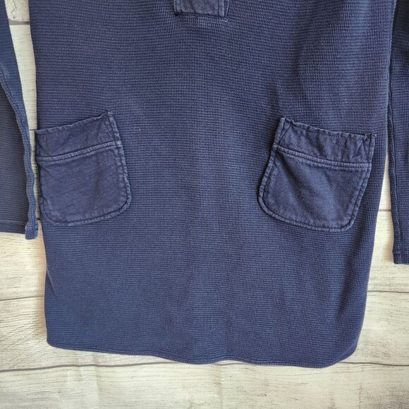 Soft Surroundings Take Two Waffle kinit Tunic Small Blue fall 100% cotton top - Picture 2 of 8